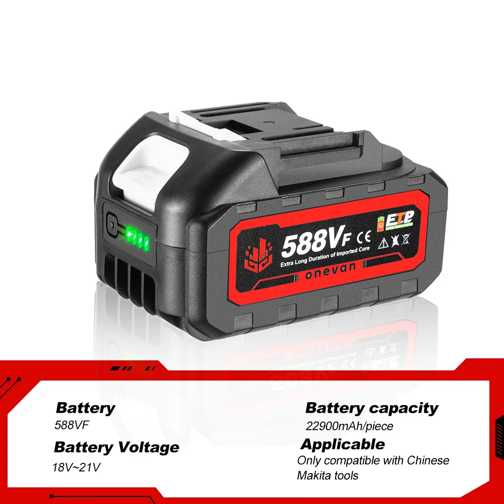 21V Oplaadbare 22900Mah Lithium Ion Batterij Eu Plug 588vf Li-Lon Batterij Met Batterij-Indicator Voor Makita Elektrisch Gereedschap