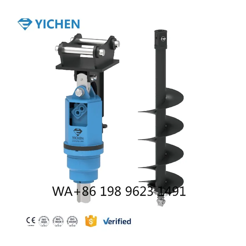 Multifunctional Hole Drilling Earth Auger, Heavy Duty Structural Design, Practical Attachment Fit for Tractor and Excavator