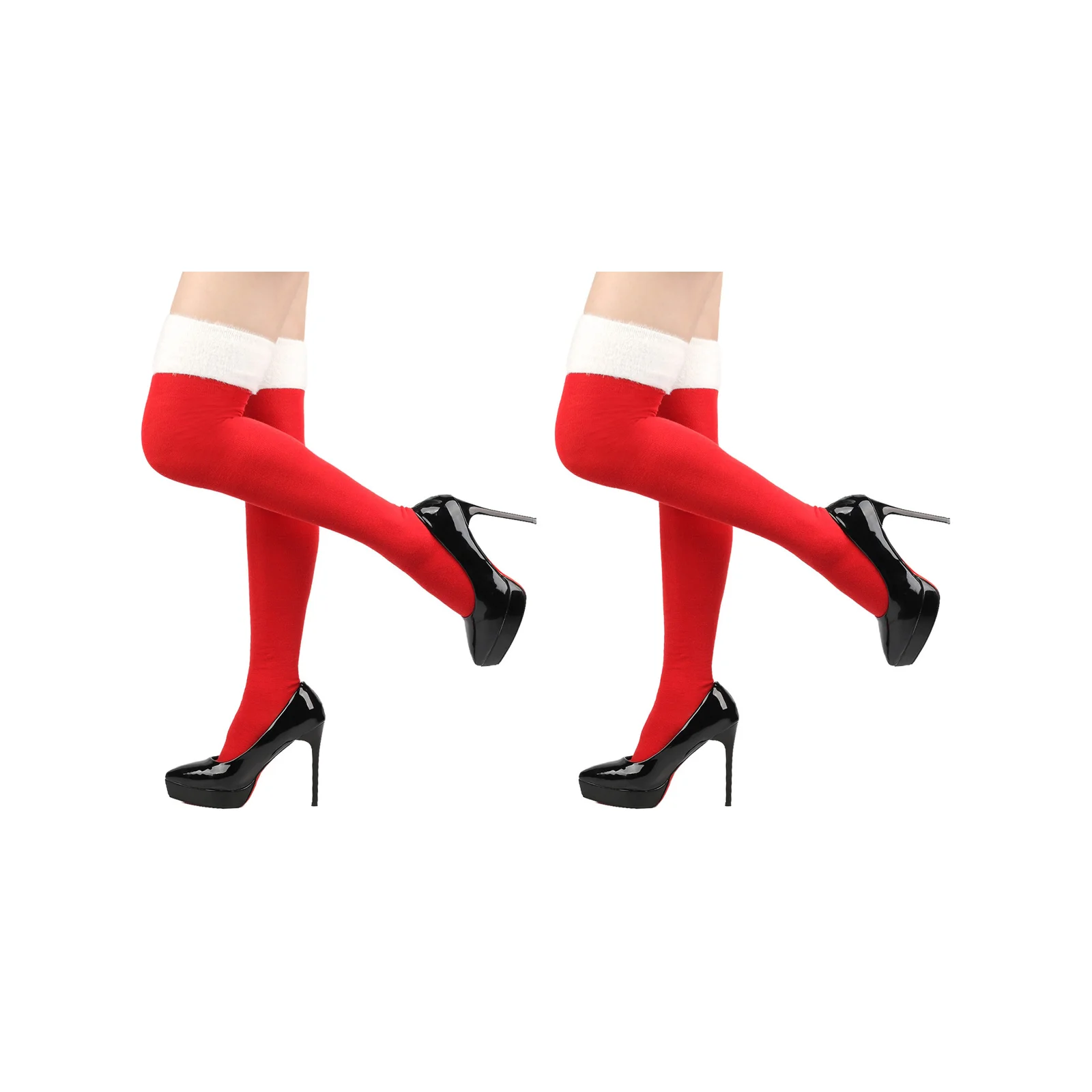Christmas stocking combination: 1 pair each of red + green and white stripes + green