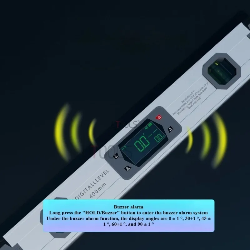 

400mm Digital Level Ruler Touch Inclinometer Electronic Dual-axis Level Aluminum Alloy Angle Gauge with Buzzer Measuring Tool