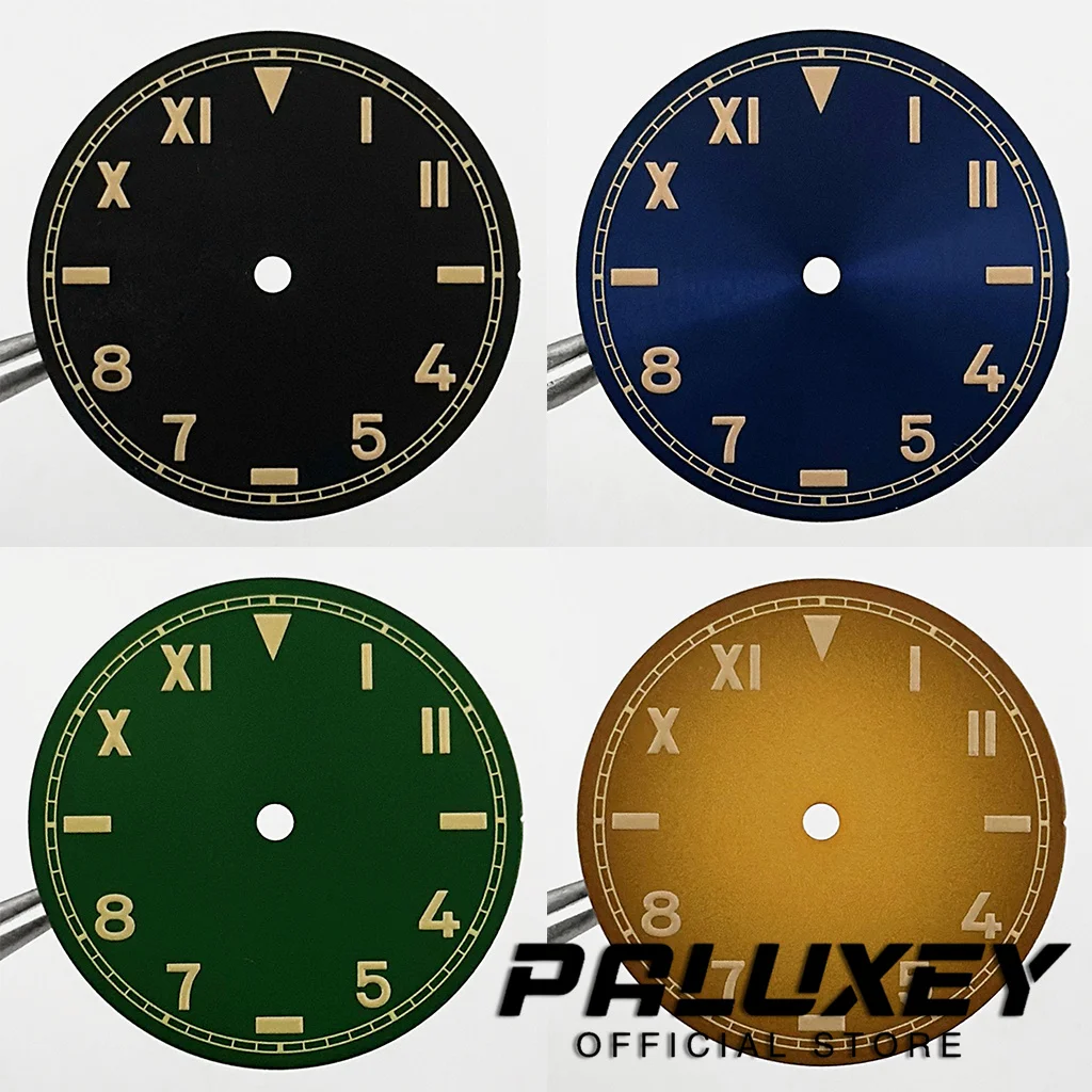Retro 28.5MM Arabic Watch Dial Green Luminous Watch Faces For NH34 NH35 NH36 NH38 NH39 ETA2824 2836 Miyota 8215 8200 Movement