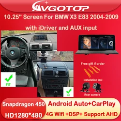 Androidマルチメディアカーステレオ,4G WiFi, 10.25インチ画面,BMW X3 E83, 2004, 2006, 2007, 2009