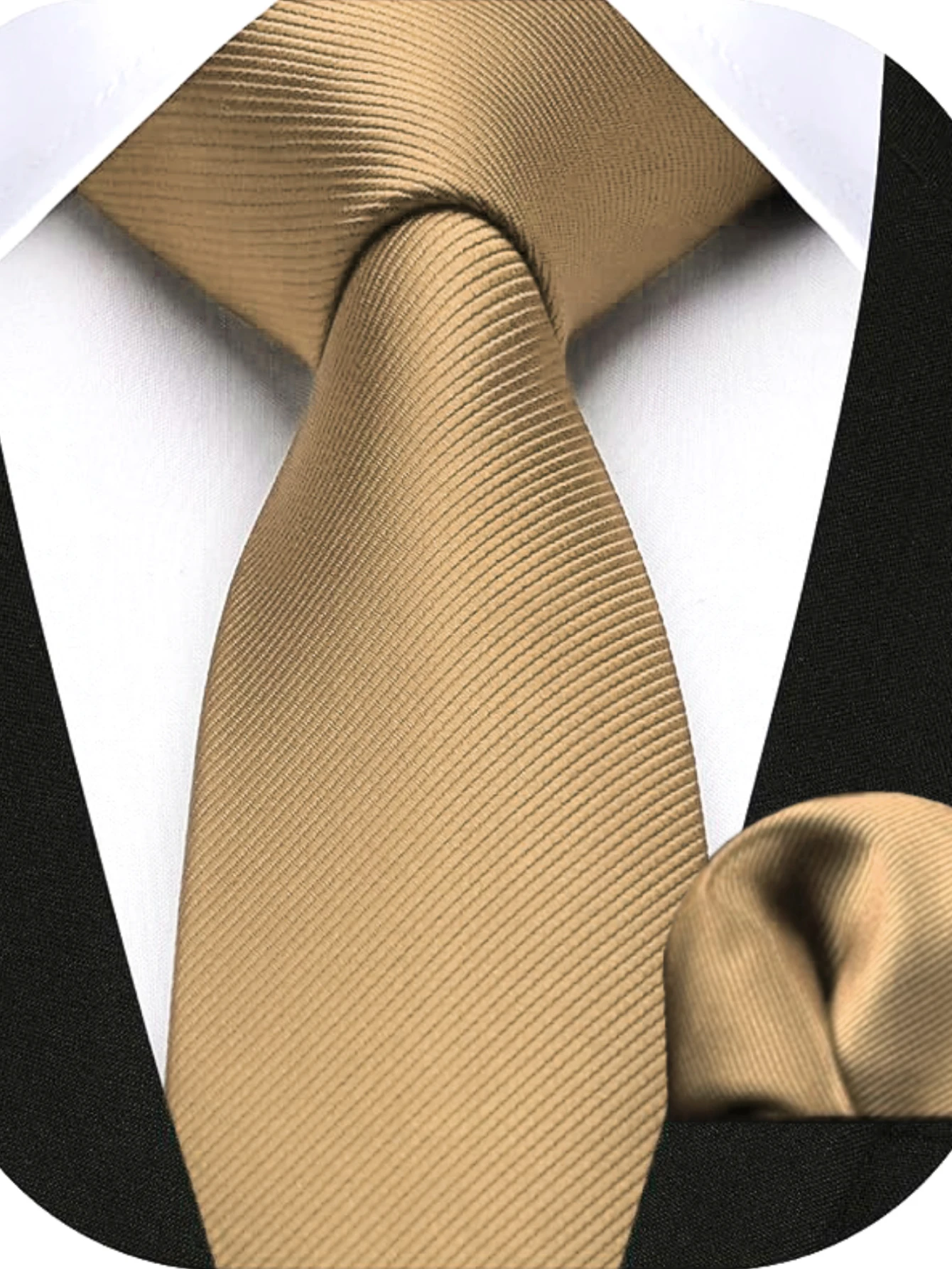 JEMYGINS Herren-Krawatte, schmal, einfarbig, 6 cm, Seidenkrawatte, Einstecktuch-Kombi-Set, geeignet für Herren, Geburtstagsgeschenke, Hochzeiten, Business – Detail 23