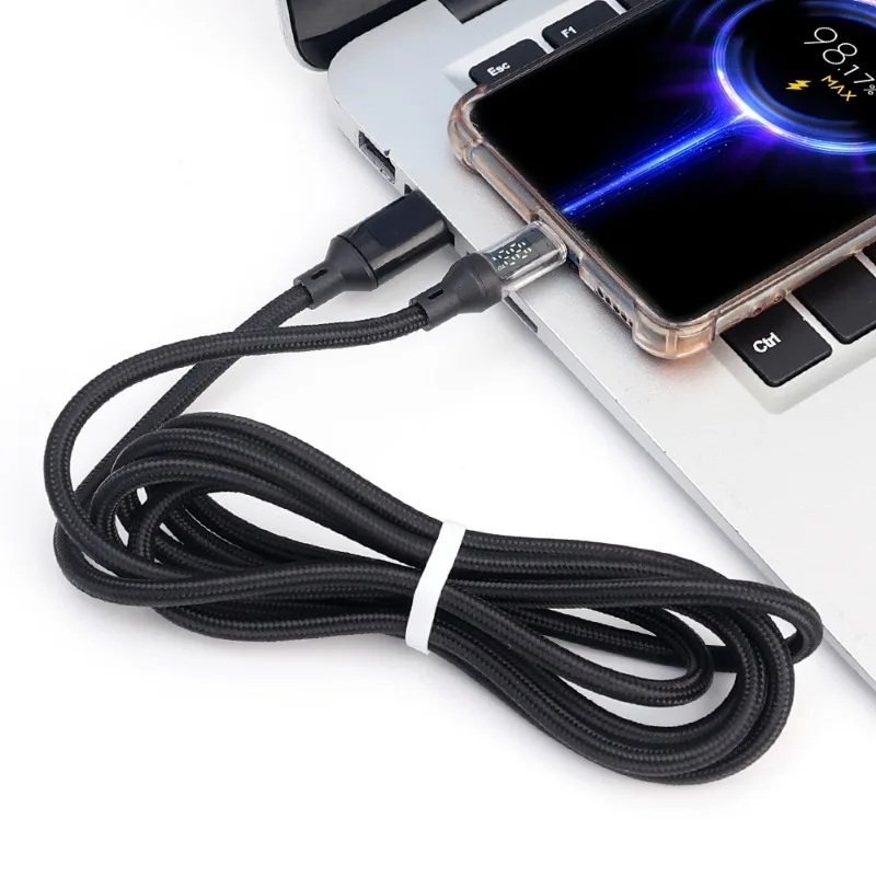 Newest 120W USB To Type C Digital Display Cable Fast Charging 120W USB C Nylon Braided Data Cable for Samsaung Xiaomi HUAWEI