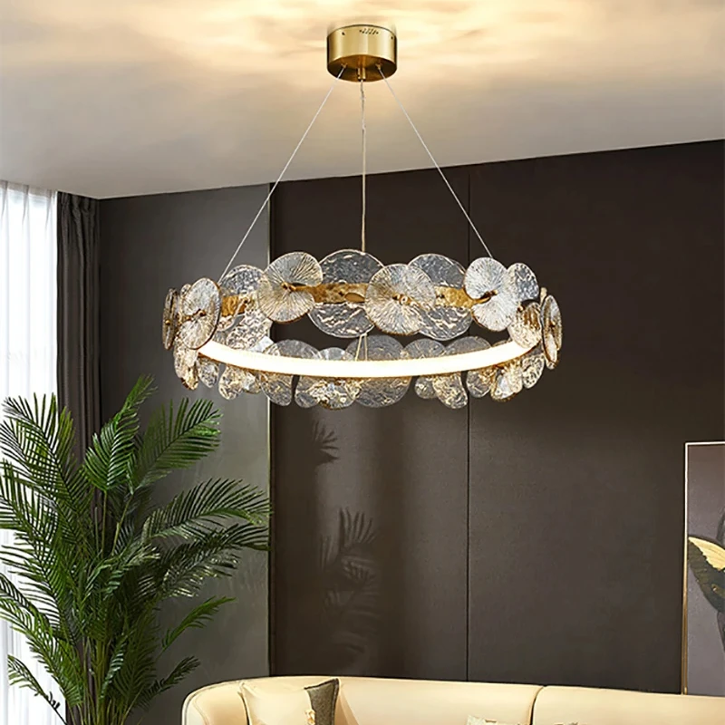 

Nordic Luxury glass LED ceiling chandeliers Living Room Dining Room Bedroom Kitchen Simple interior decoration hanging lights