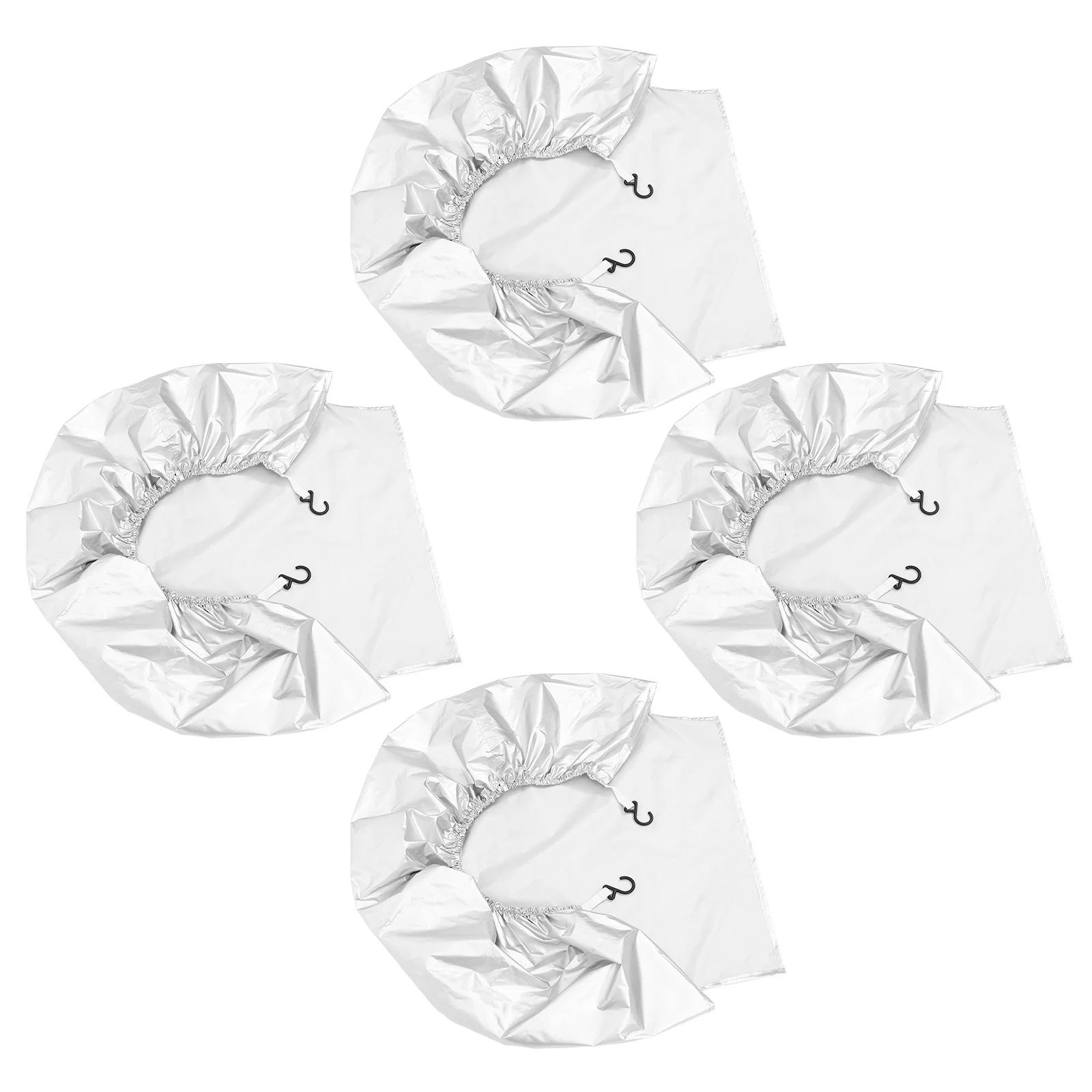 

4pcs Spare Tire Cover Rv Wheel Protector Windproof Waterproof 201 Silver Coated Fabric Durable For Travel Trailers Rvs Campers