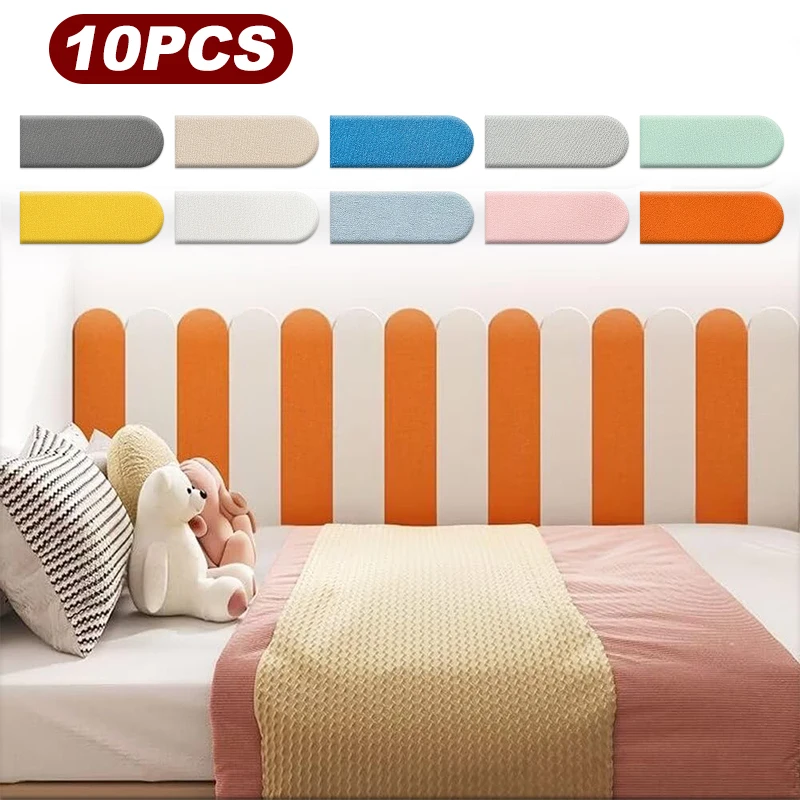 10pcs/set Anti-collision Wall Sticker Solid Color Self-Adhesive Moisture Resistant Wallpaper for Apartment Home Wall Protector
