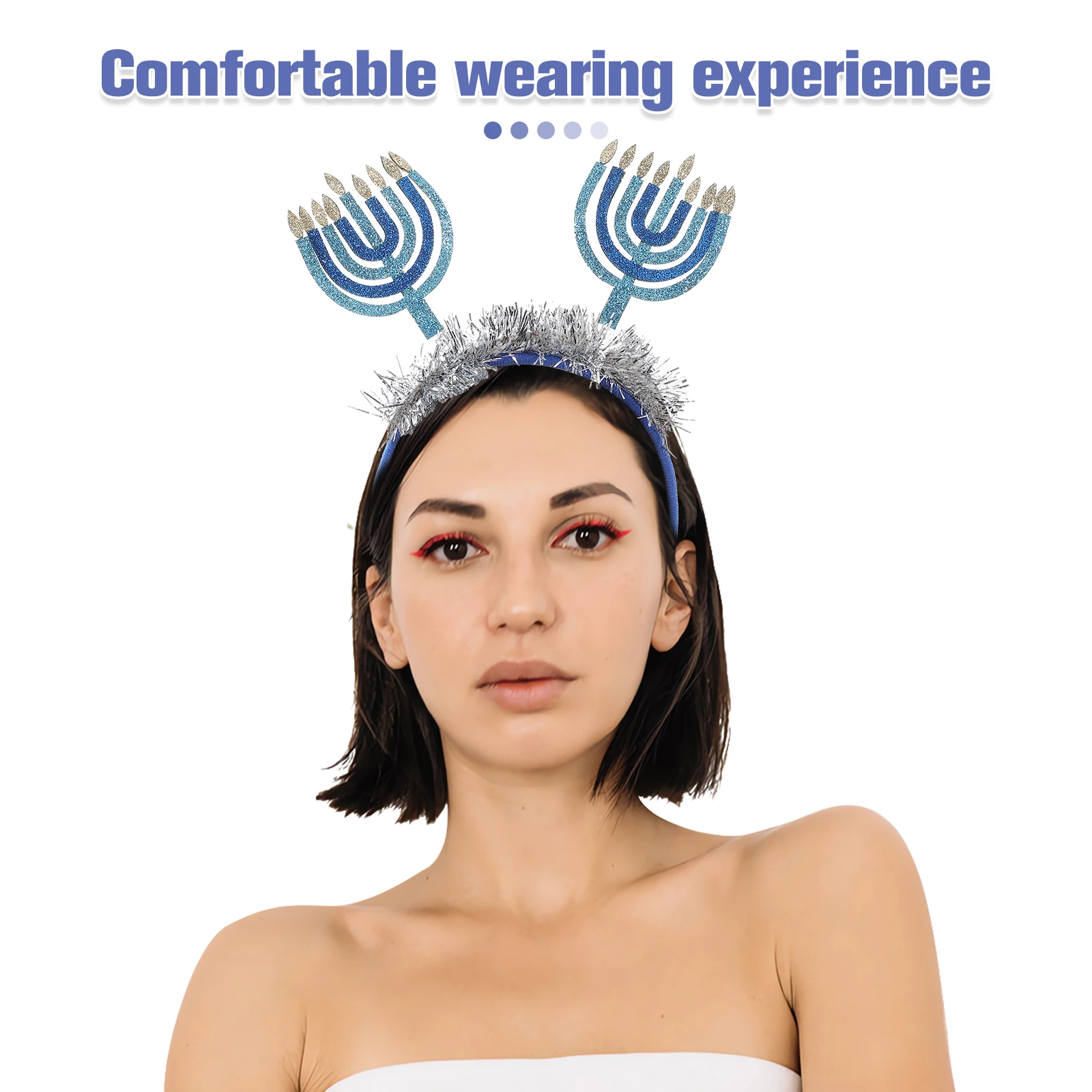 

Candlelight Headband Hanukkah Decorative Festival Blue Headdress Party Headbands Costume Festive Hairstyle Accessories