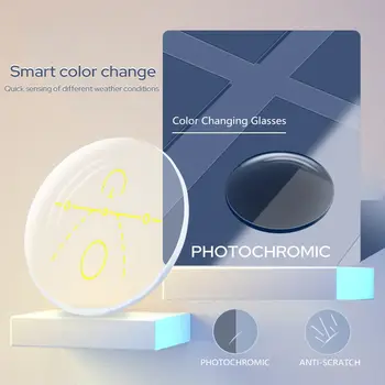 VICKY Fotokromatiska Multifokus Progressiva CR-39 Resin Asfäriska Glasögonlinser Närsynthet Översynthet UV400 Solstyrka Glas 6 best sales Prescription contact lenses - №4