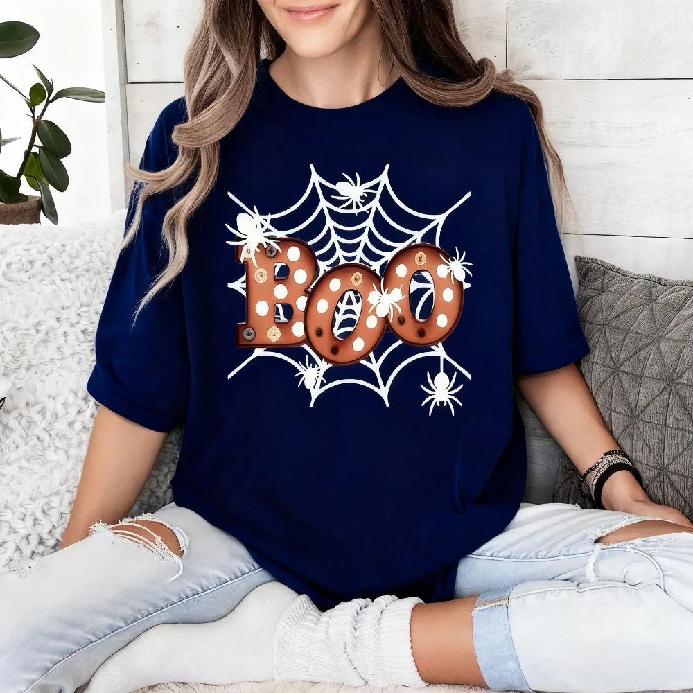 

Boo Spider Shirt Spider Halloween TShirt Halloween Party 2025 T-Shirt Spooky Season Tee Men Women Casual Fashion Cotton Tops