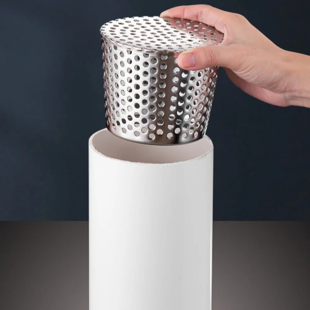 Stainless Steel Circular Shape Displacement Anti-Clog Gutter Sewer Rooftop Floor Drain Cover Outer Side Filter Screen