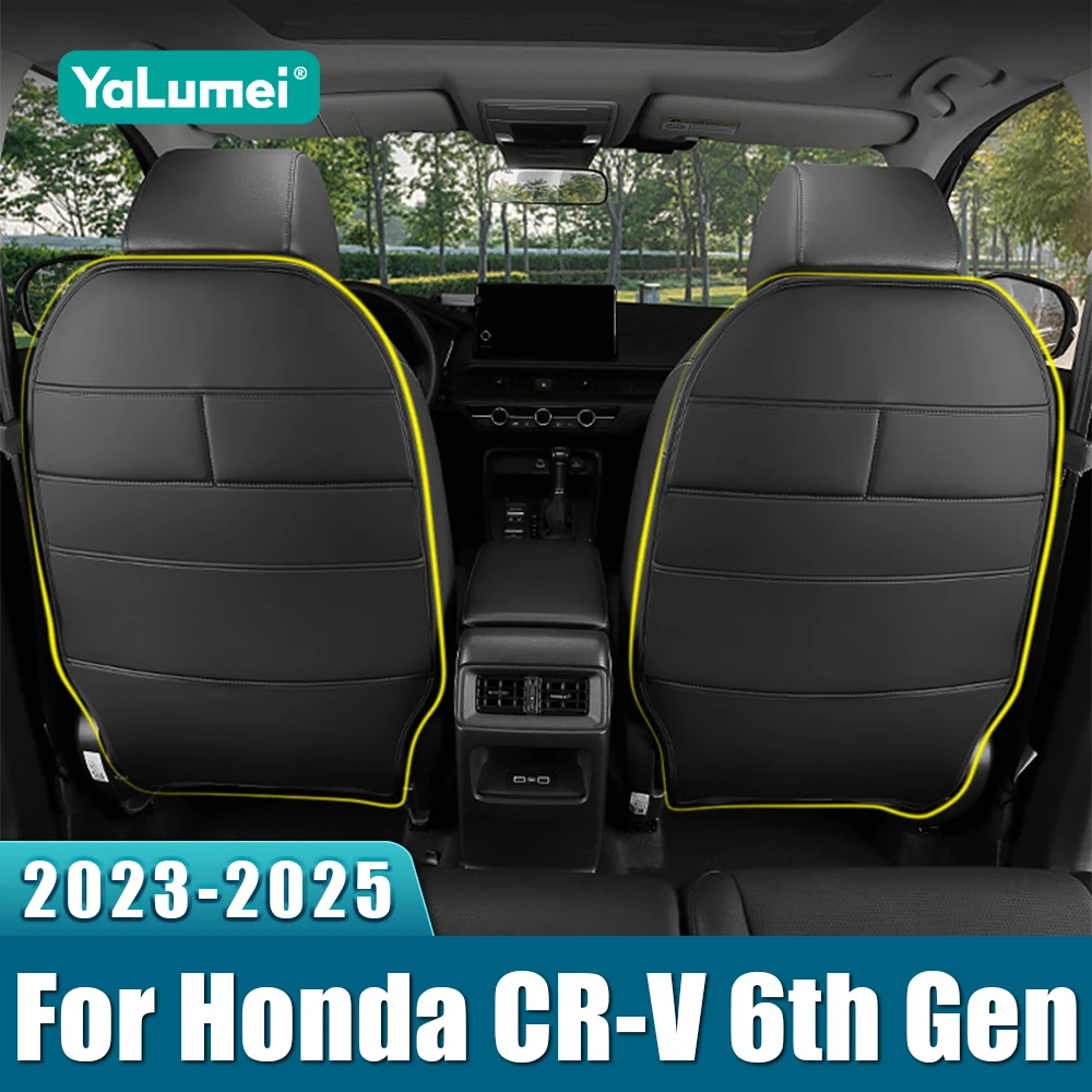 

Автомобильные аксессуары для Honda CR-V 6th 2023 2024 2025 CRV, гибридный защитный чехол для спинки сиденья из искусственной кожи, детские противоударные коврики