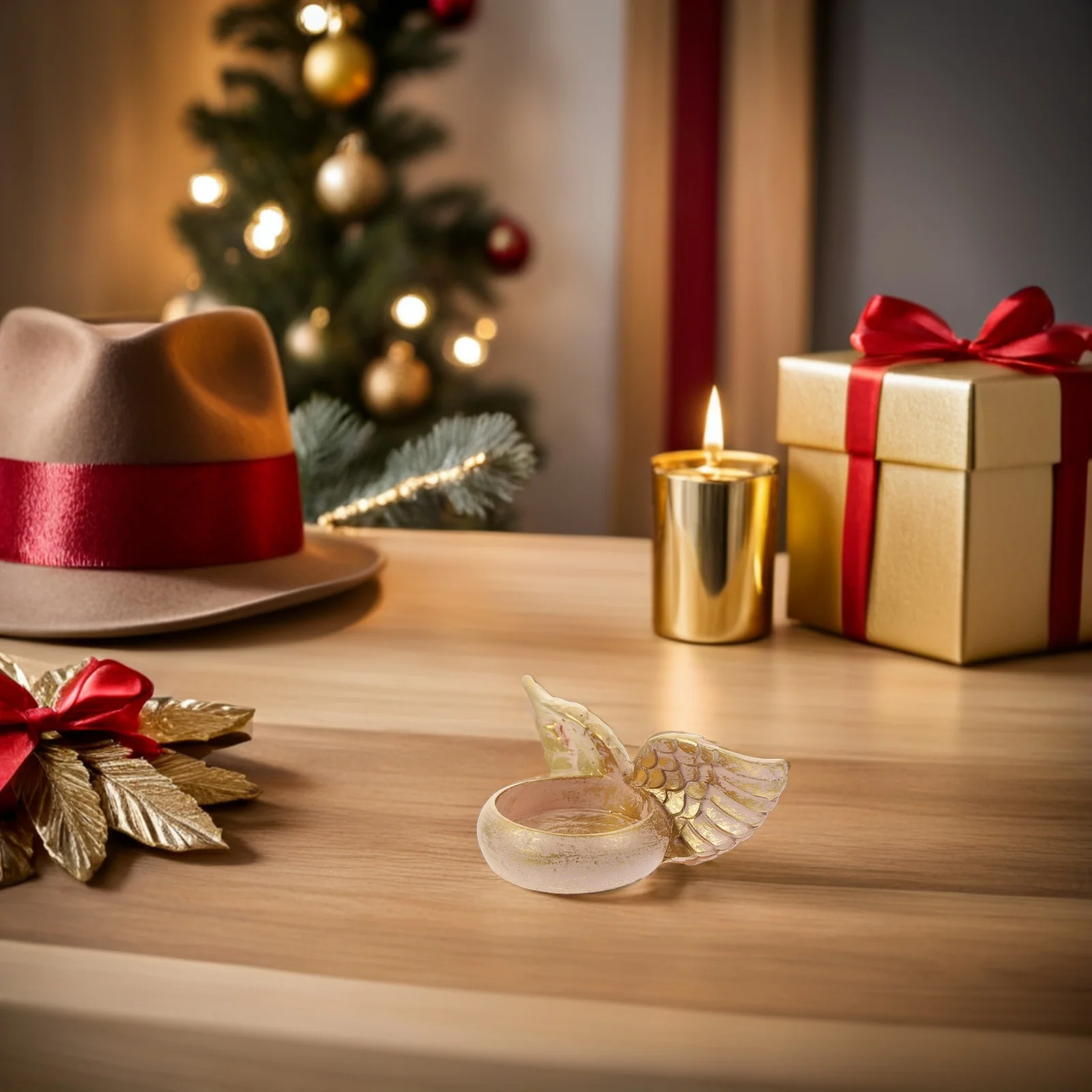 

2Pcs Angel Holder Resin Wings Tealight Stand for Home Dining Table Decor Farmhouse Wedding Decoration Decorative Angels