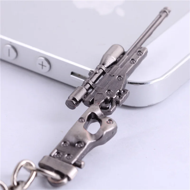 60mm Short Sniper Rifle Model Pendant Keychain for Men Boys Gun Black Color Metal Key Ring Key Finder Male Fashion Jewelry Gifts