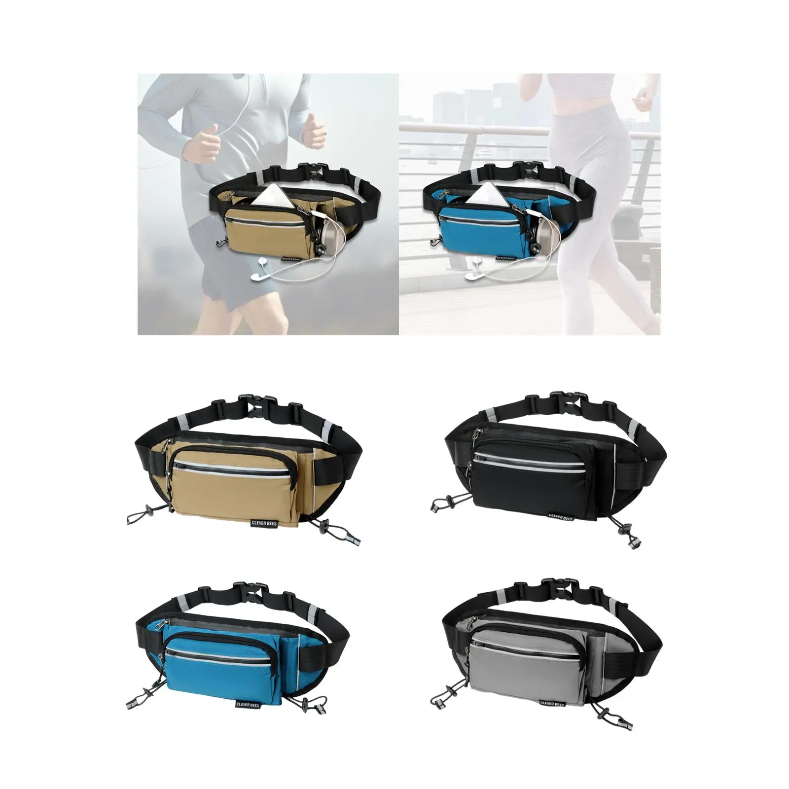 Waist Pack Shoulder Bag Trendy Zipper Closure Oxford Cloth Waist Bag Fanny Pack for Travel Street Climbing Cycling Commuting