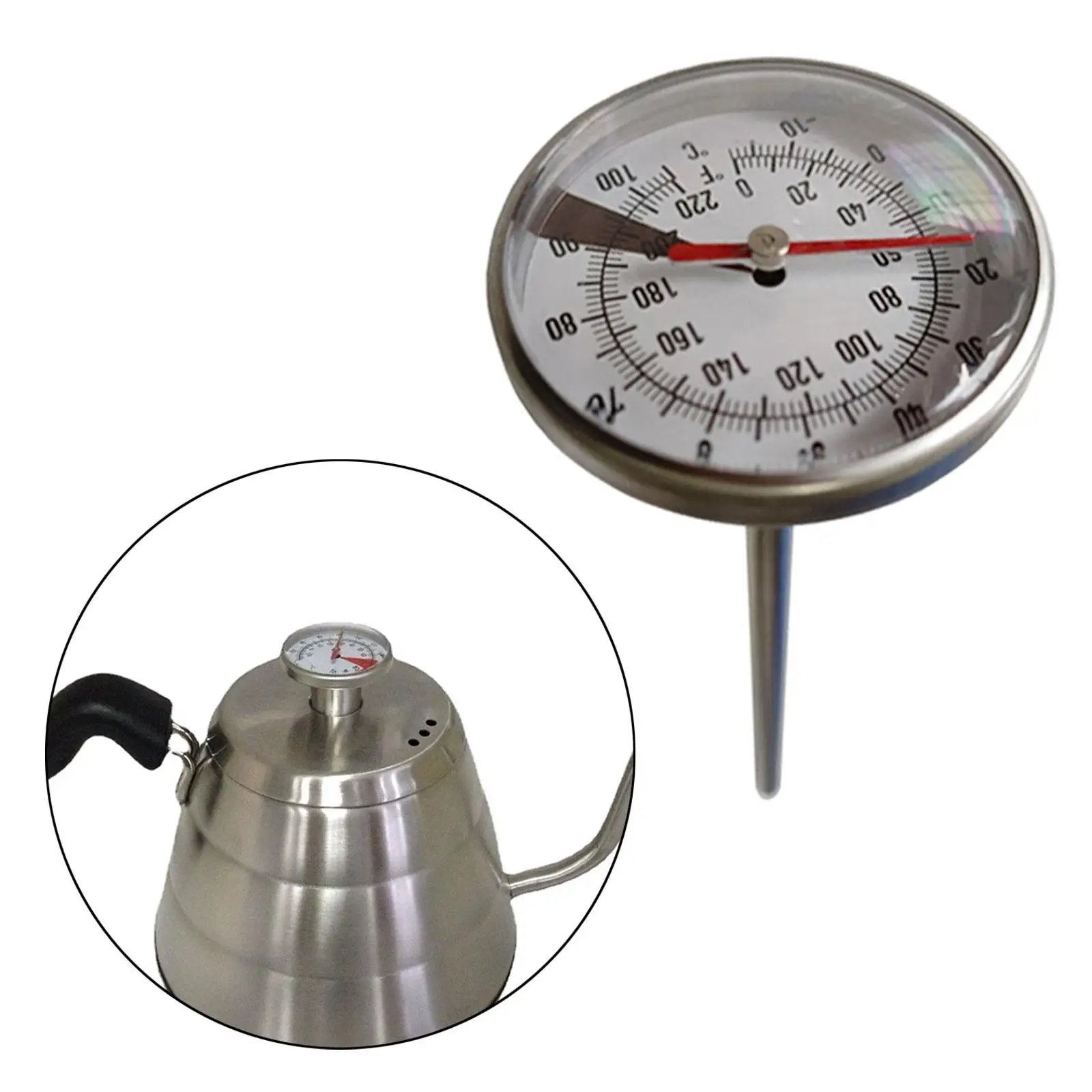 Tea Kettle Thermometer Stainless Steel Probe Thermometer Gauge Household Dial Thermometer for Boiler for Grill Thermometer