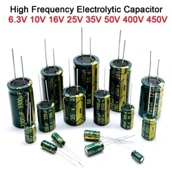 High Frequency Electrolytic Capacitor 6.3V 10V 16V 25V 35V 50V 400V 450V 22UF 100UF 220UF 330UF 470UF 680UF 1000UF 1500UF 2200UF