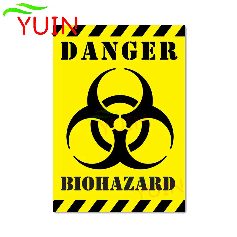 Funny DANGER BIOHAZARD ZOMBIE Car Sticker Warning Decal PVC Bumper Graphic Decoration Cars Accessories Waterproof Decals 17*12cm