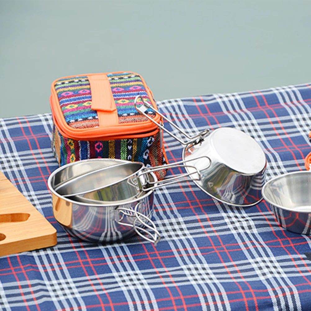

Stainless Steel Travel Bowl Set Picnic Tableware Mini Camping Portable Bowls Hiking