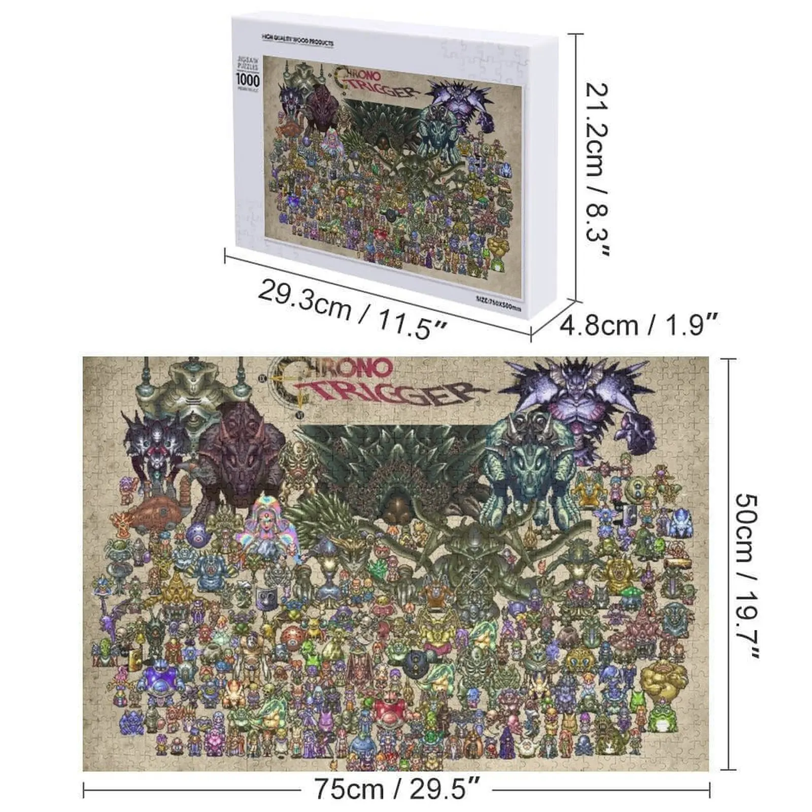 كرونو الزناد خلفية تصميم بازل قطع شخصية خشبية الحيوان الكبار لغز خشبي #6