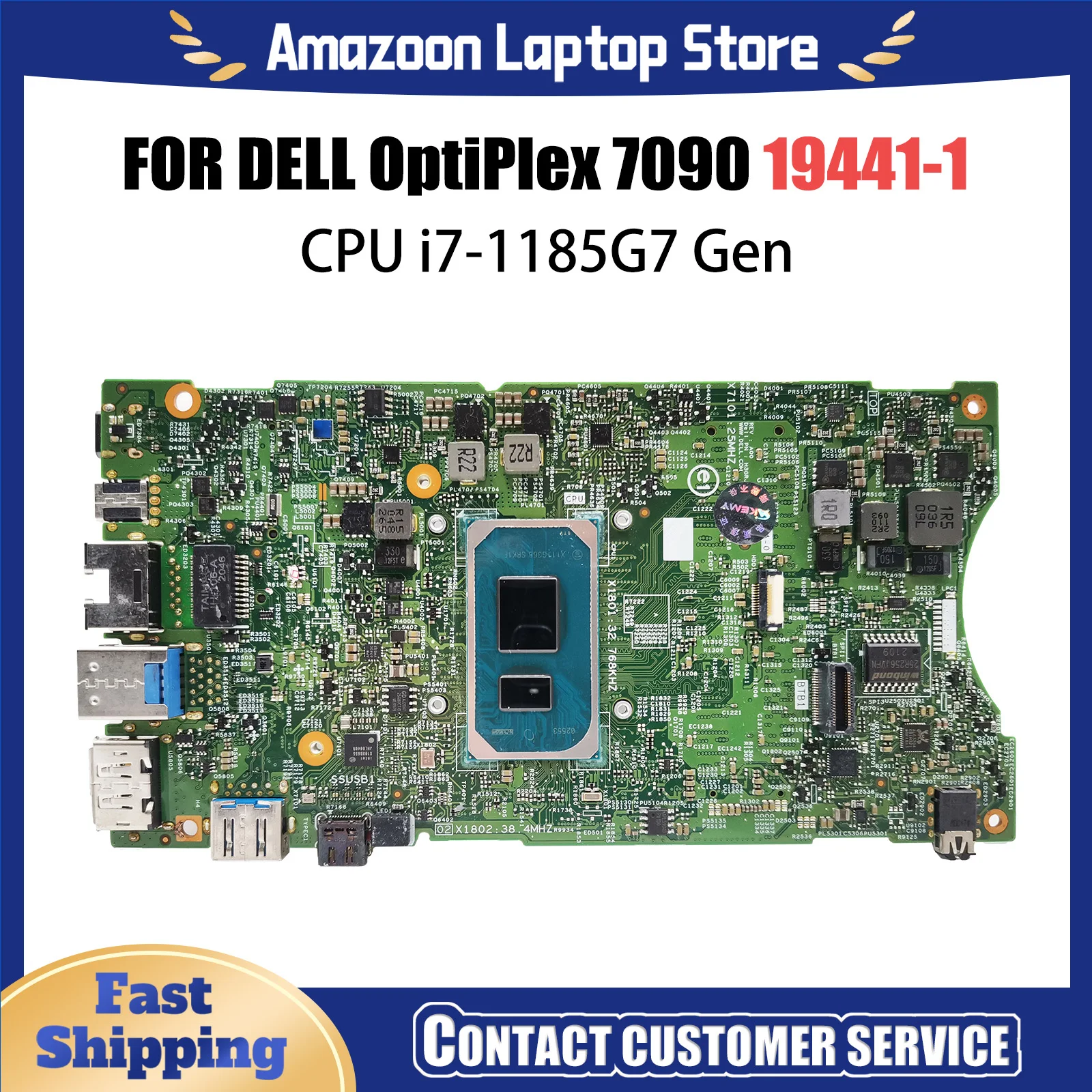 

Laptop mainboard 19441-1 for Dell Optiplex 7090 Ultra 0JDG23 03XYT6 00RG7D notebook motherboard with CPU I3 I5 i7 11th Gen DDR4