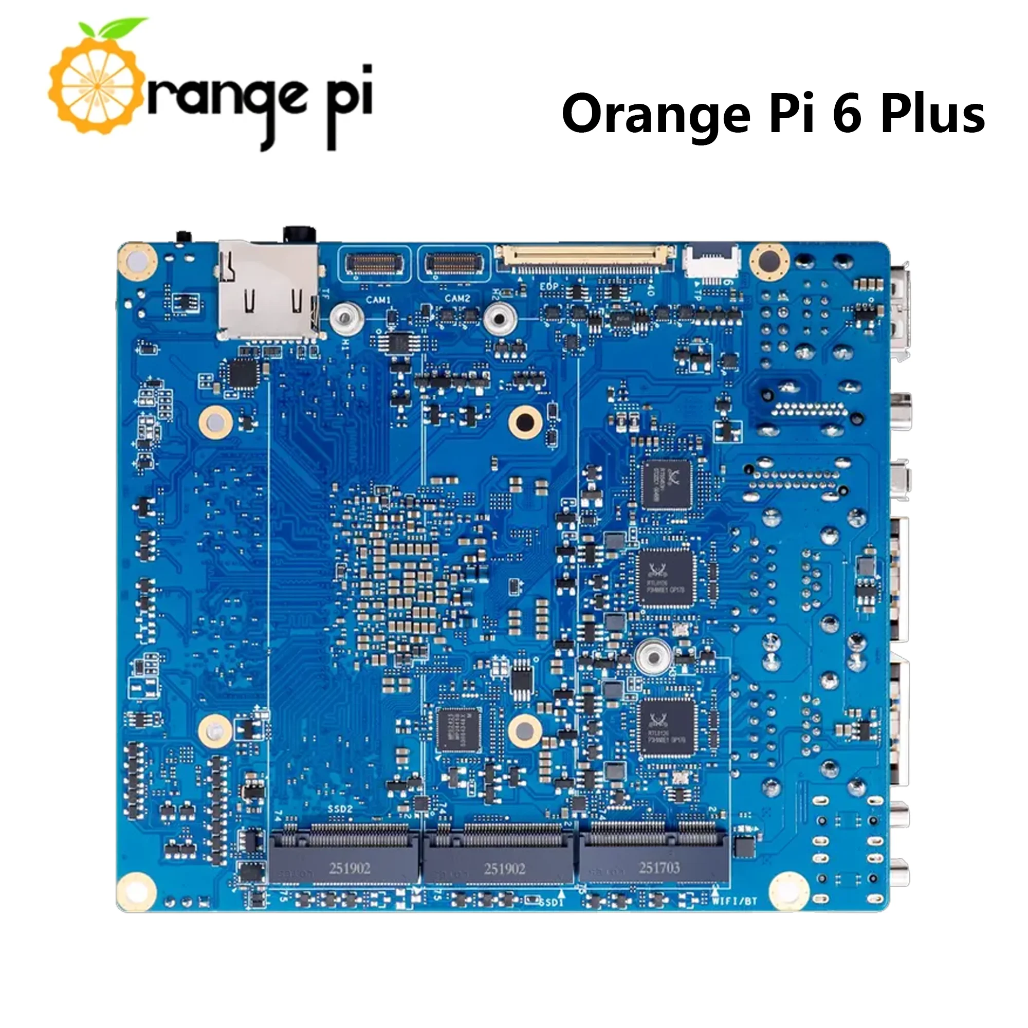 Orange Pi 6 Plus 32 GB / 16 GB DDR5-Entwicklungsboard 45 Tops AI-Computerleistung 12-Kern-64-Bit-Prozessor + NPU 5G Ethernet *2