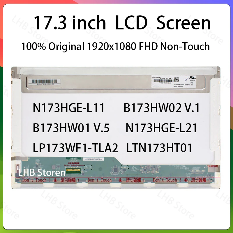 17.3 Inch Laptop LCD Screen N173HGE-L11 B173HW02 V.1 B173HW01 V.5 N173HGE-L21 LP173WF1-TLA2 LTN173HT01 Display Matrix Panel