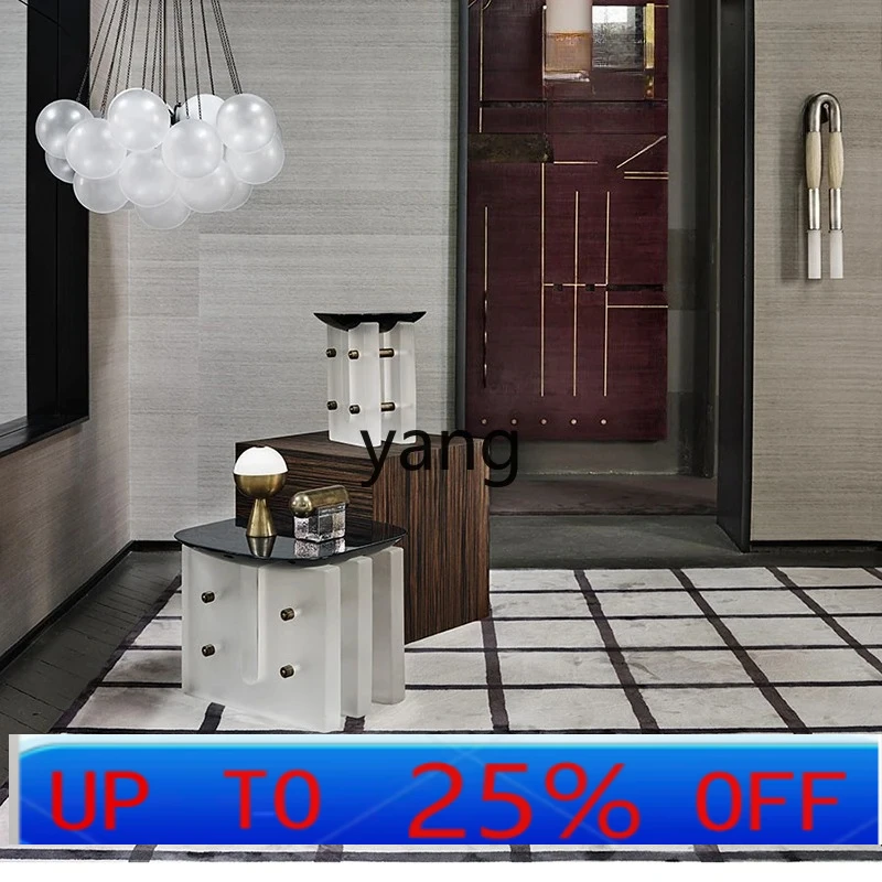 

Lmm modern creative metal solid wood acrylic segmented coffee table living room model room