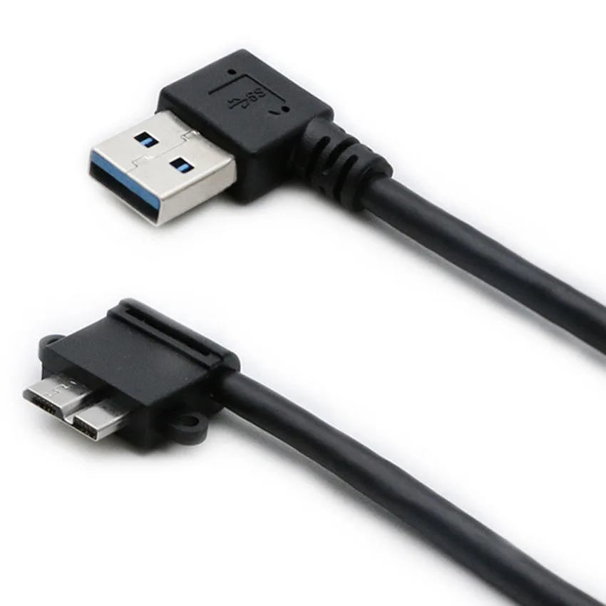 90 Degree UP Down Left Right Angled USB 3.0 Type A to Micro B Male Cable for Samsung S5 Note 3 HDD External Hard Drive Disk