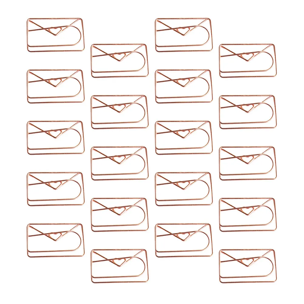 

20 Pcs Heart Shaped Envelope Paper Clips Office Accessory Unique Design Small Size Cute Decorative Planner