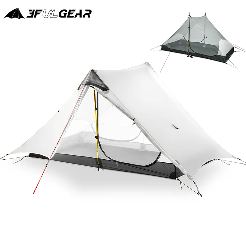 

LanShan 2 3F UL GEAR 2 Person Outdoor Ultralight Camping Tents Waterproof 3 4 Season Professional 15D Silnylon Rodless Tent