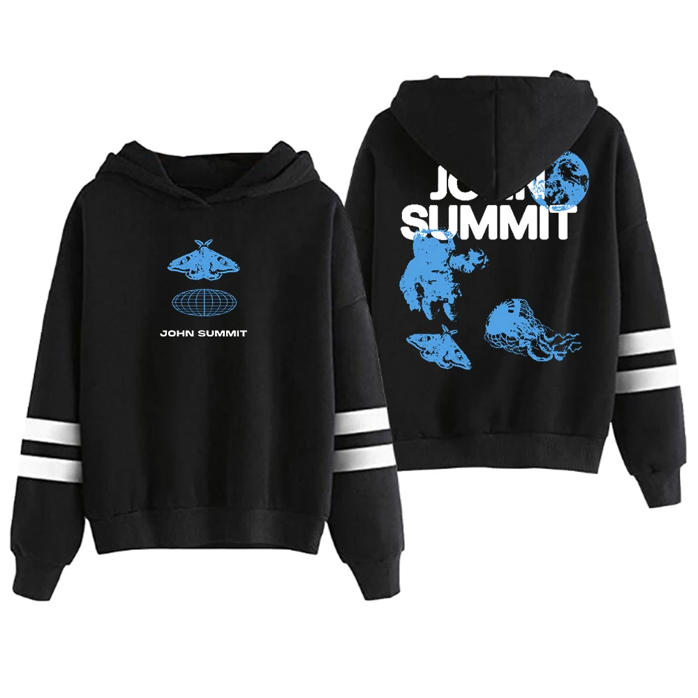 

John Summit Tour 2024 Merch Hip Hop Hoodie Pocketless Parallel Bars Sleeve Streetwear Men Women Hooded Sweatshirt