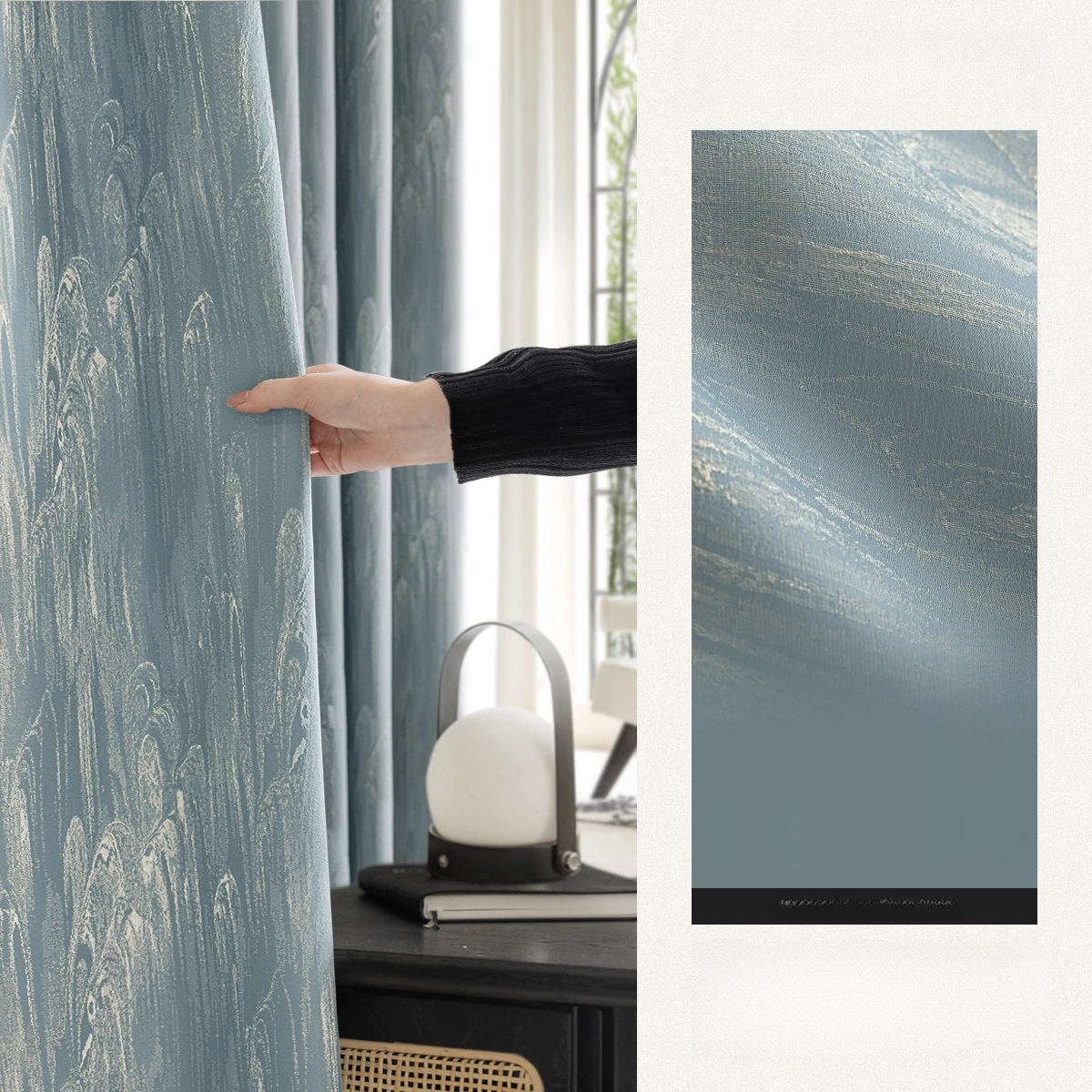 

Landscape Jacquard High Precision New Chinese Style Bedroom High Shading Light Luxury Gilding A Living Room Balcony Curtain