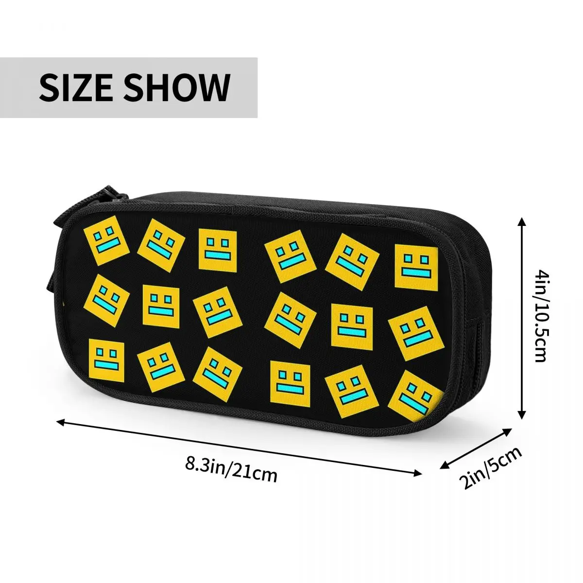 Video Game Geometry Dash Pencil Cases for Student School Pen Box Pencil Bag Large Capacity Pencil Pouch