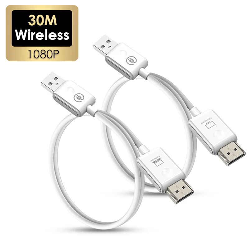 

1 Pair 30M 1080/60Hz Wireless HDTV Extender Cable Audio Video TX RX Display Adapter for Camera PC To TV Monitor Projector