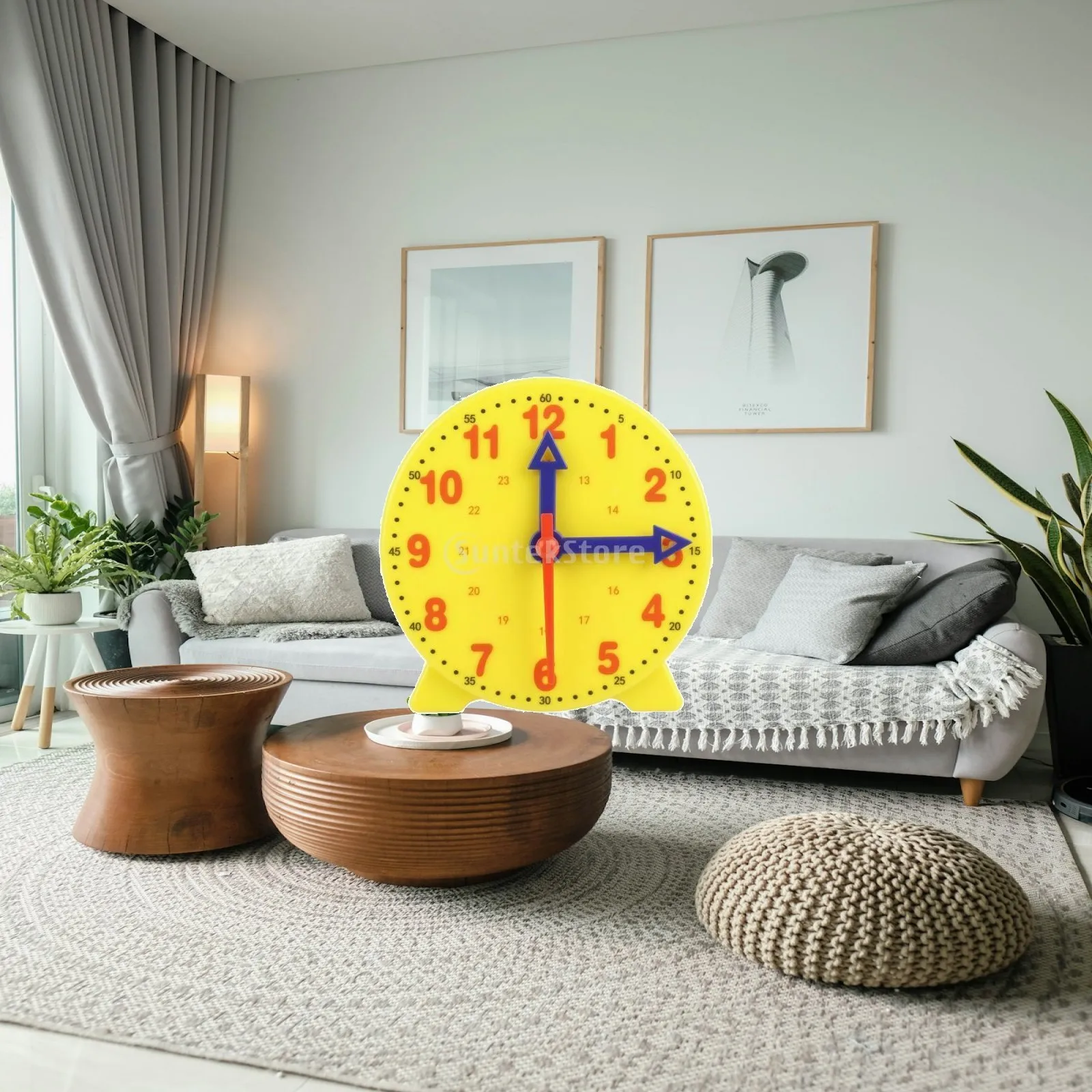 Durable Plastic Children Learning Clock with Clear Markings for Telling Time Classroom Use