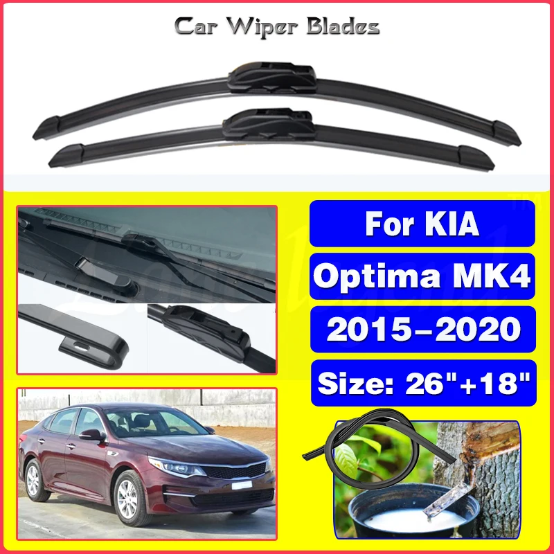 

Car Wiper For KIA Optima MK4 2015-2020 Front Wiper Blades Soft Rubber Windscreen Wipers Auto Windshield 26"+18" 650mm + 450mm