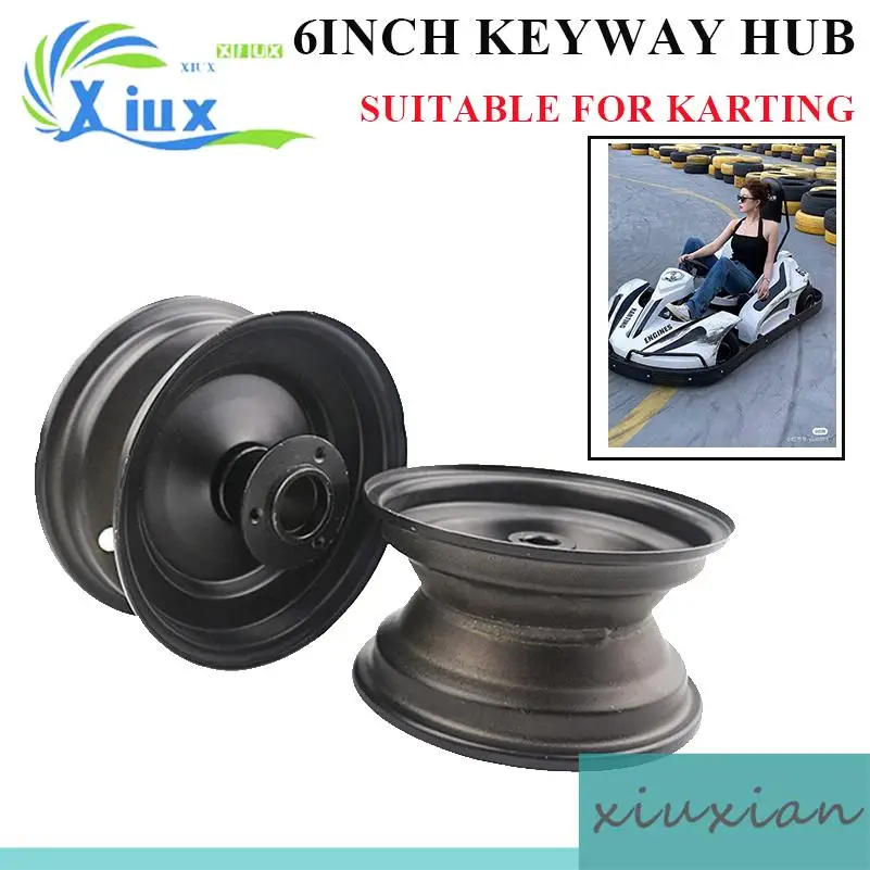 

6 Inch Iron Wheel Hub for110cc 125cc ATV Karting Go Kart Lawn Mower-Fits145/70-6,13x5.00-6,13x6.50-6 Tires-Durable&Universal Fit