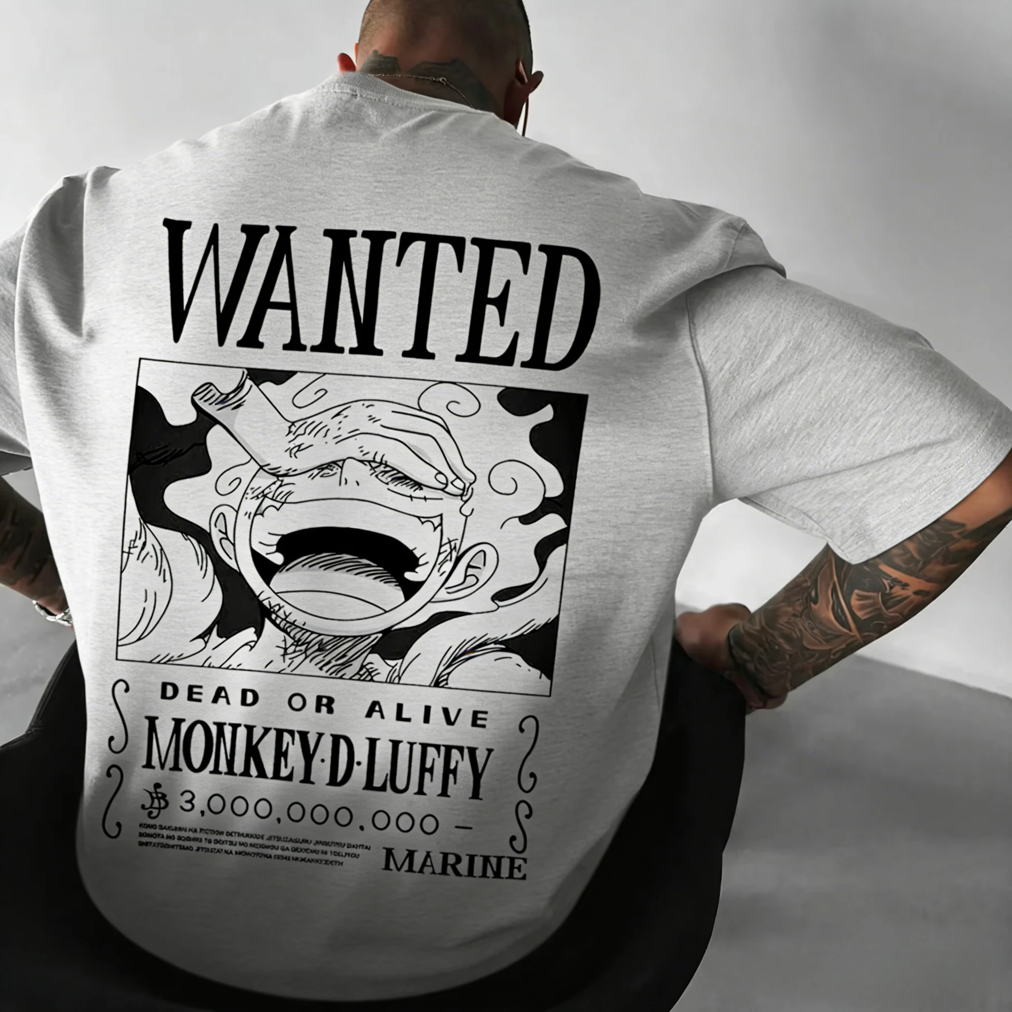 ONE PIECE Anime Luffy GEAR 5 Printed Cotton T-shirt Men's and Women's Summer New Street Hip Hop Loose Casual Parent Child Top