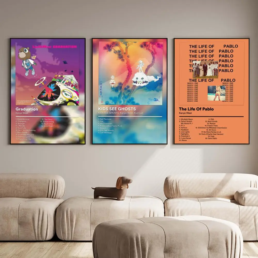 Hip Hop Icon K-Kanye West Poster PP Wall Decor Posters Celebrity Music Art Prints Bedroom Office Gift