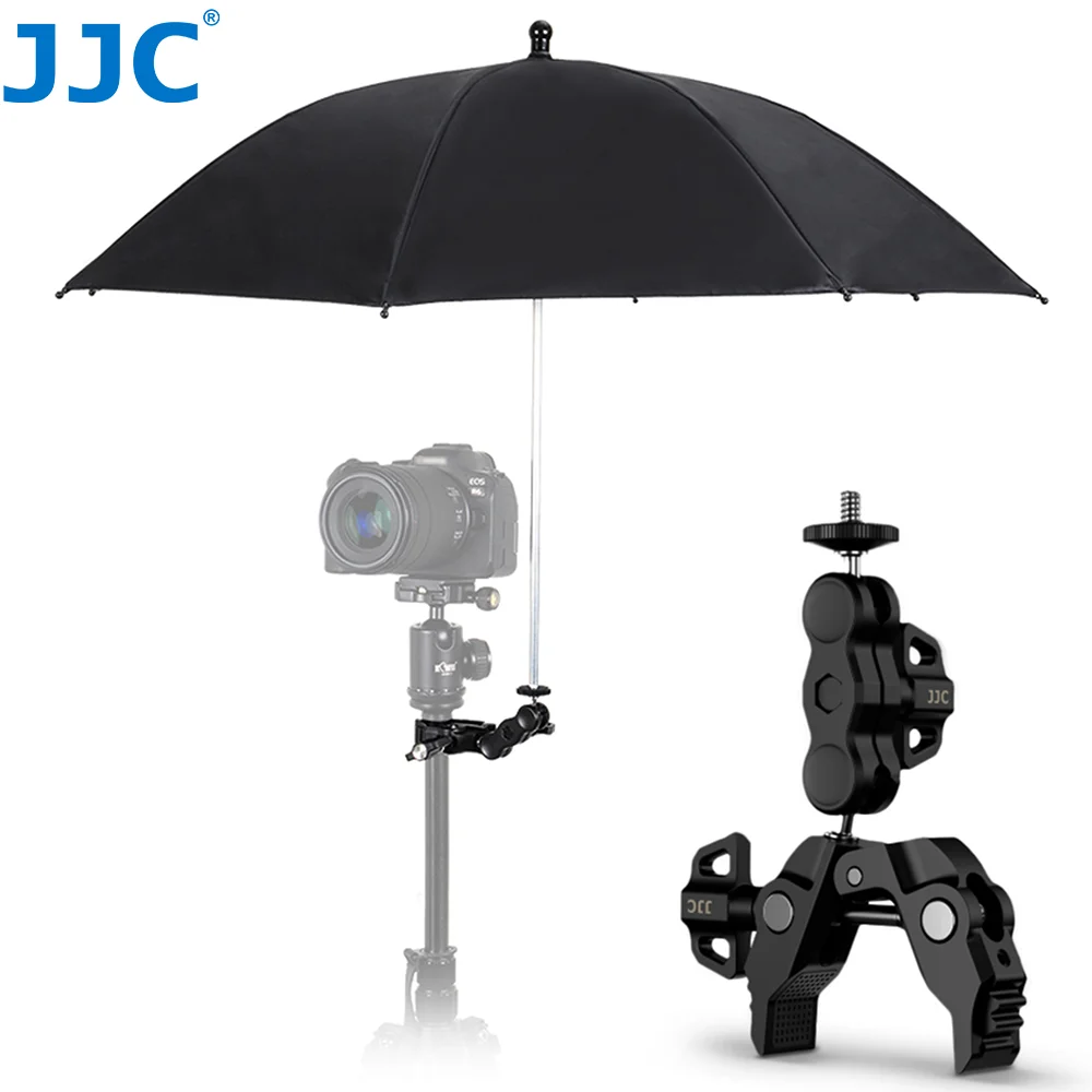 

JJC Camera Tripod Umbrella with Super Clamp 360° Adjustable Camera Rain Cover Sunshade for Canon Sony Fuji Outdoor Photographing