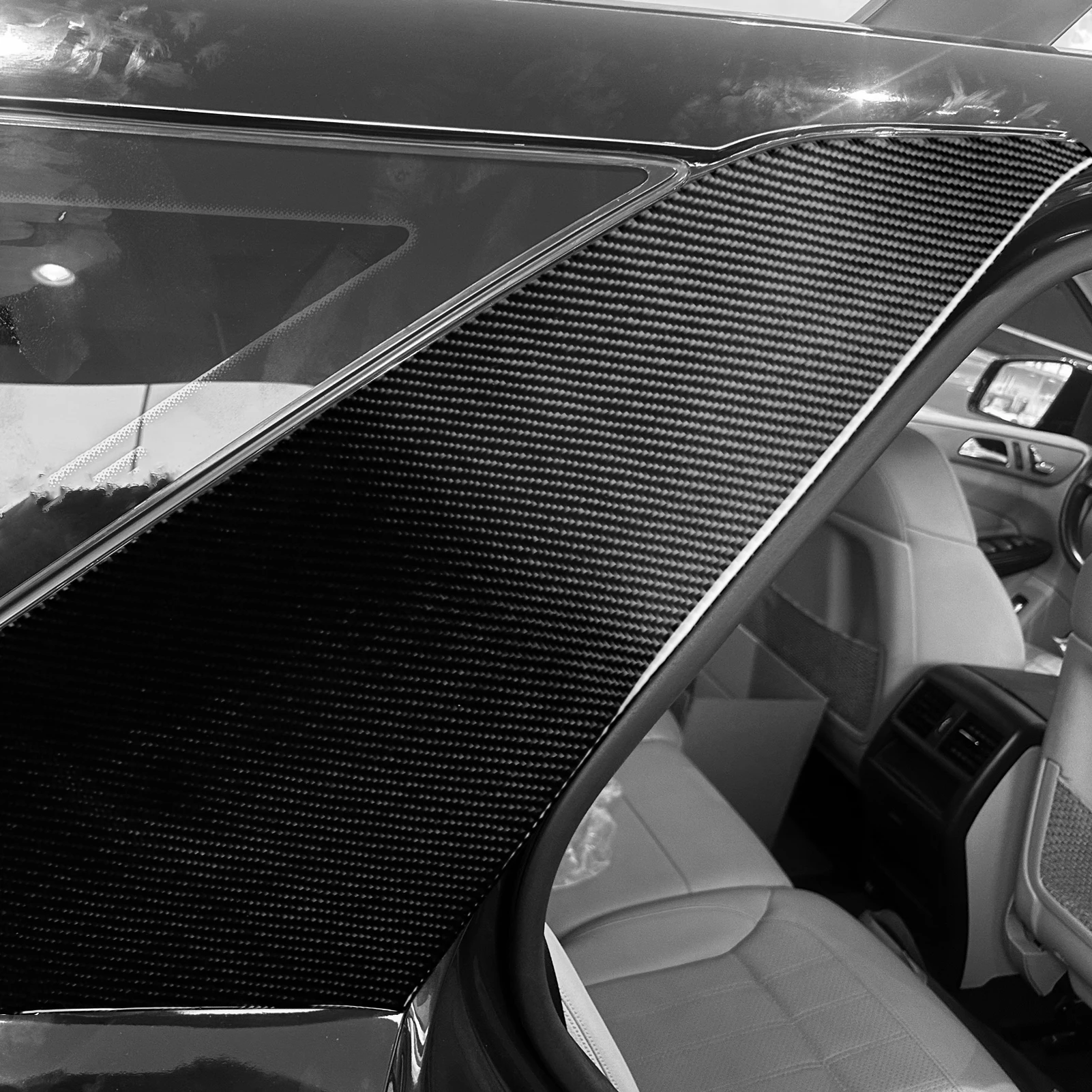 For Mercedes-Benz GLE GLS W166 2016-2019 Real Carbon Fiber External C-pillar Panel Cover Trim Car Accessories Decoration Sticker