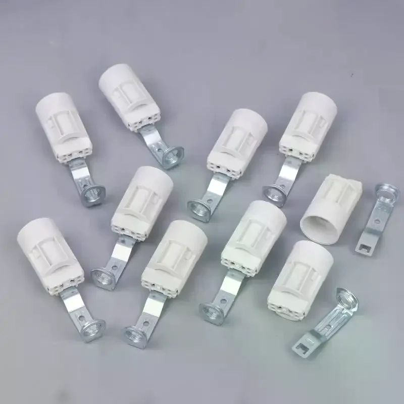 10 Pc Bracket Lamp Holder Lighting Base Zinc Alloy Sockets Bulb Holder with Bracket for Crystal Lamps S Candelabra Socket E14