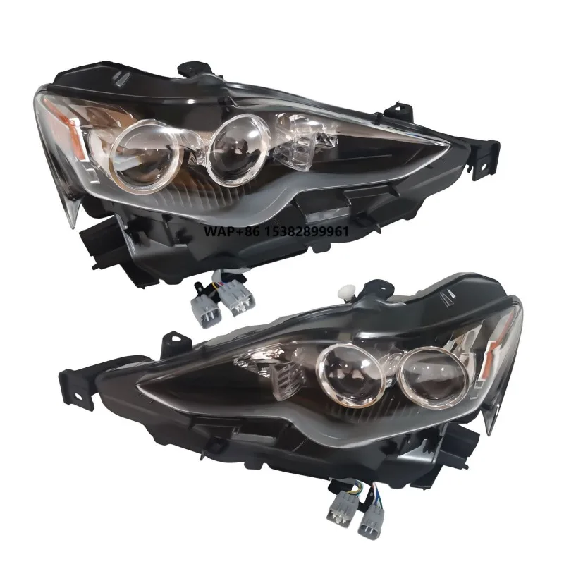 LED Headlights Headlamps Assembly Replacement Set Left+Right Side for 2014-2016 IS250 IS200T IS300 IS350 Chrome Clear Lens