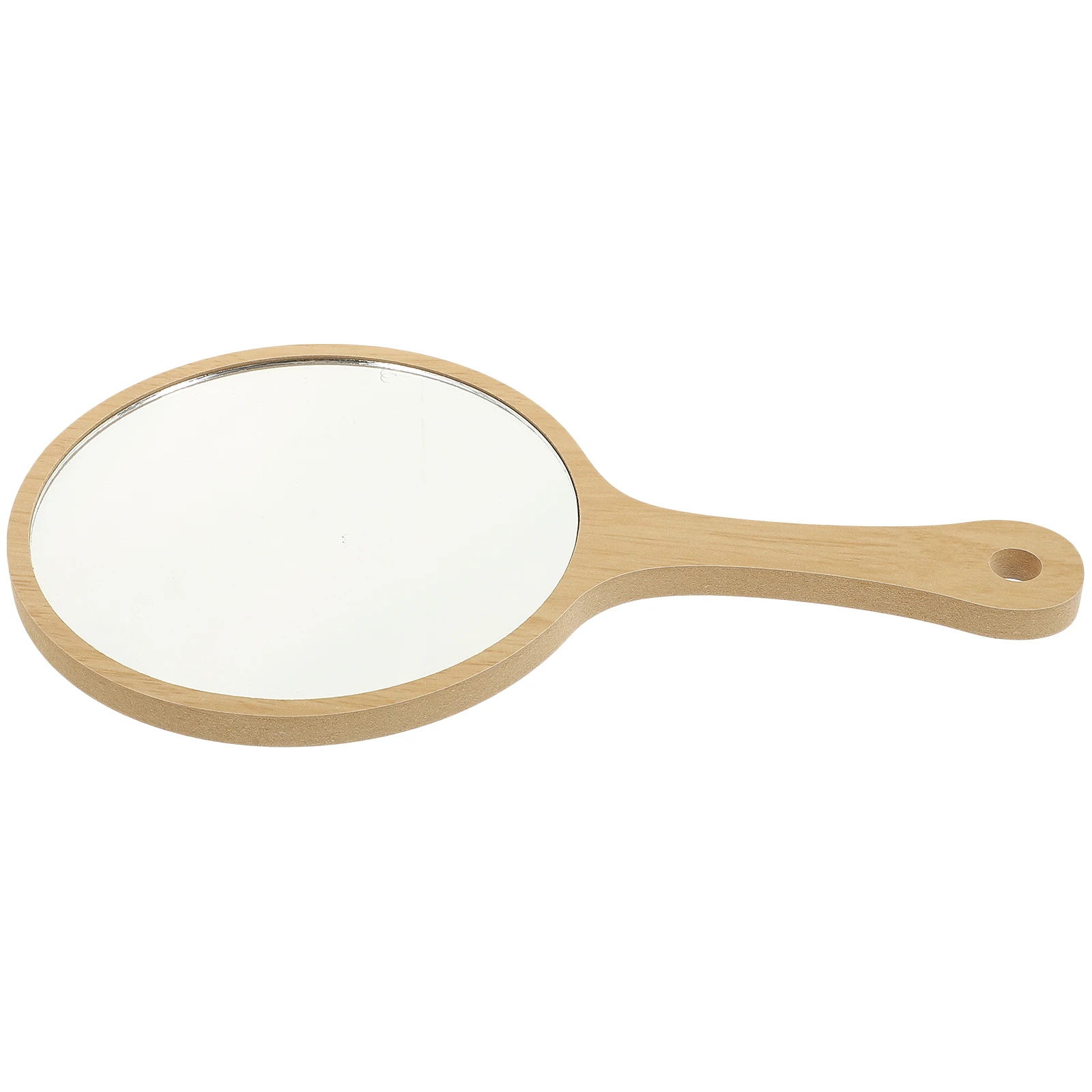 Handheld Makeup Wooden Handle Portable Round For Travel Daily Use Vintage Hand Mirror Compact Women Makeup Mirror