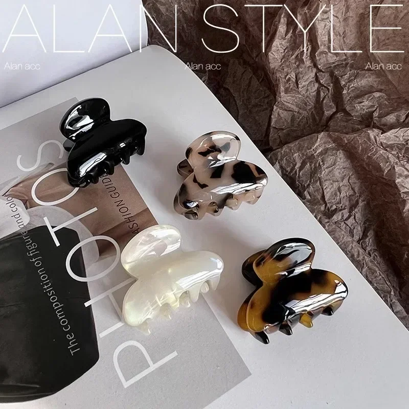 

Новые милые маленькие мини-когти для волос, ацетатные заколки для волос для женщин и девочек, заколки в виде краба, заколка для волос, хвост, модные аксессуары