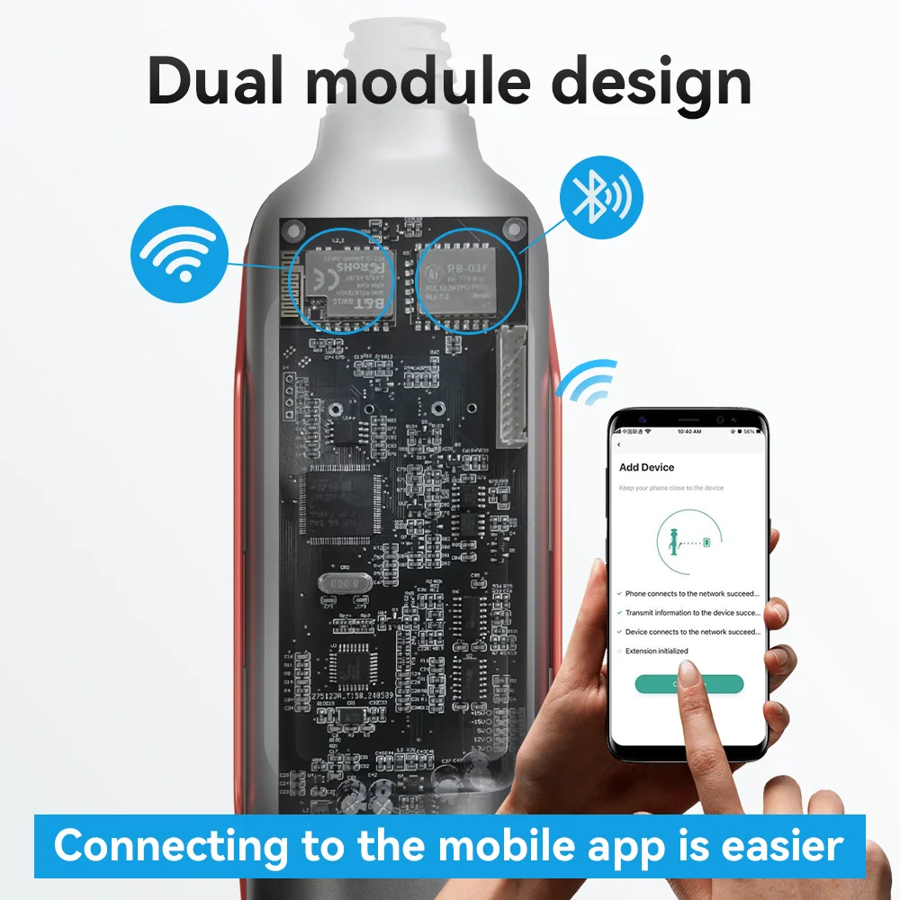 Khons 휴대용 EV 충전기, EV 충전 WIFI-APP 제어, 레드 CEE 플러그, 5M 케이블, 타입 2, 32A, 22KW, EVSE 3 상 충전기