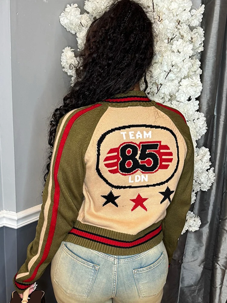 

Weird Puss Colorful Zip Cardigan Sweater Woman Graphics Stretch Knit Full Sleeve Simple Streetwear Hipster Skinny Jackets Coat