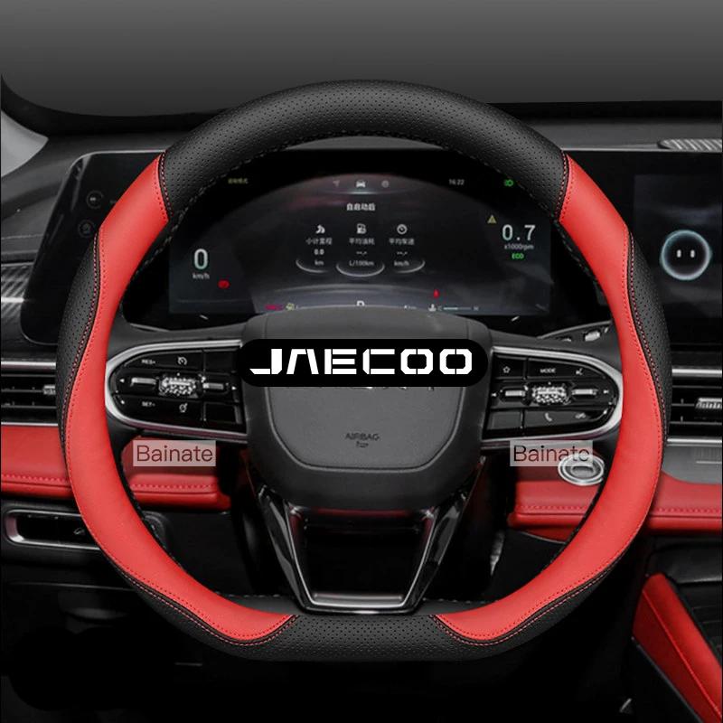 38cm Leder-Lenkradbezug, für Jaecoo J7 7 J8 5 J5 8 J9 PHEV 2025 2026, Atmungsaktives Rutschfestes Innenraum-Zubehör – Detail 6