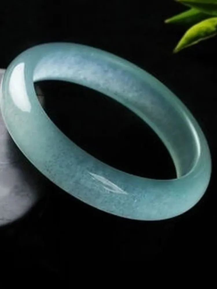 Genuine Natural Ice Color Jade Bangle Charm Jewellery Fashion Accessories Bracelet Hand-Carved Amulet
